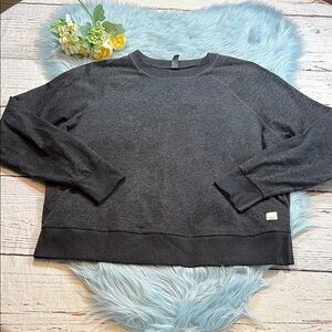 Vuori Long Sleeve Crew Halo Black Spacedye Pullover Sweatshirt Sz S